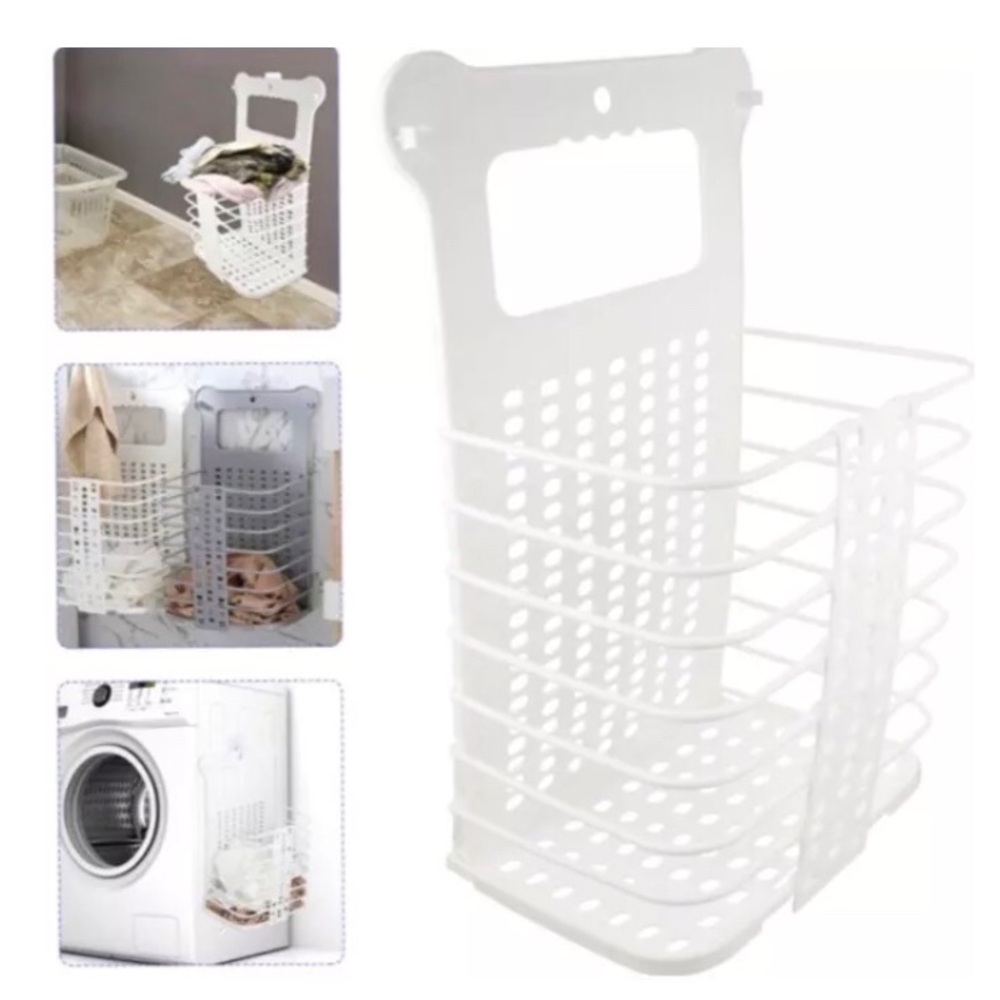 Foldable wall laundry/storage hamper